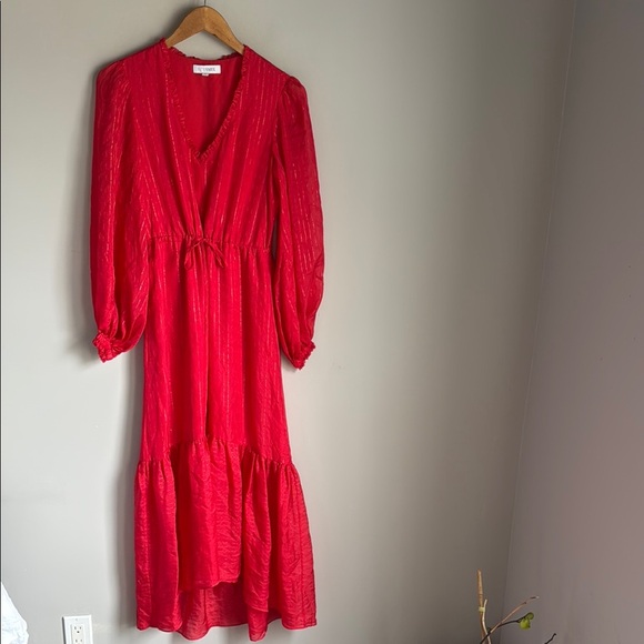 INTERMIX Gianna Striped Silk Midi Dress XS - Picture 2 of 13